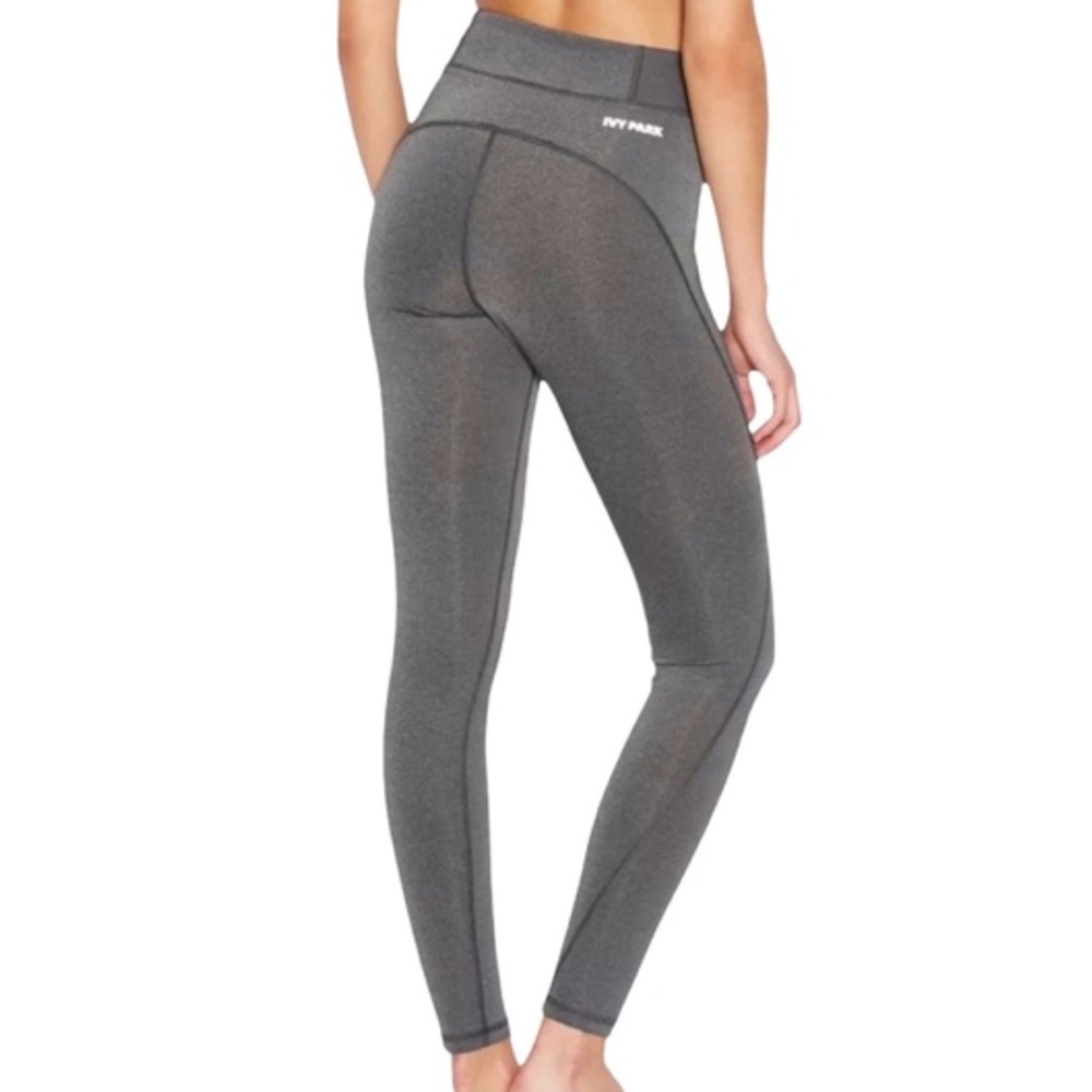 Ivy Park XS High Rise Sculptured 3/4 Leggings Charcoal Gray Womens Athletic Yoga